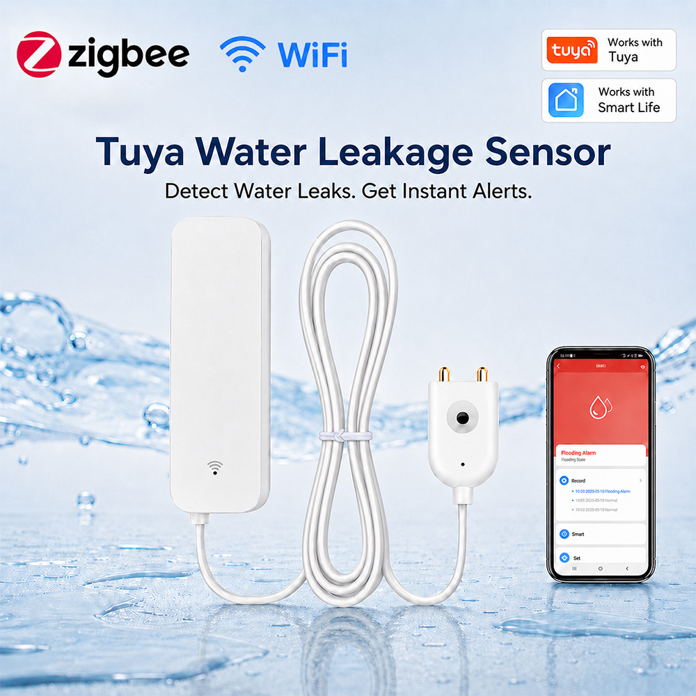 Home Security Devices - ZigBee WiFi Water Leak Sensor Flood