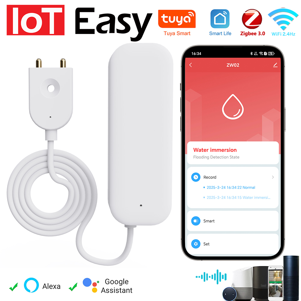 Home Security Devices - Tuya WiFi ZigBee Water Sensor Leakage