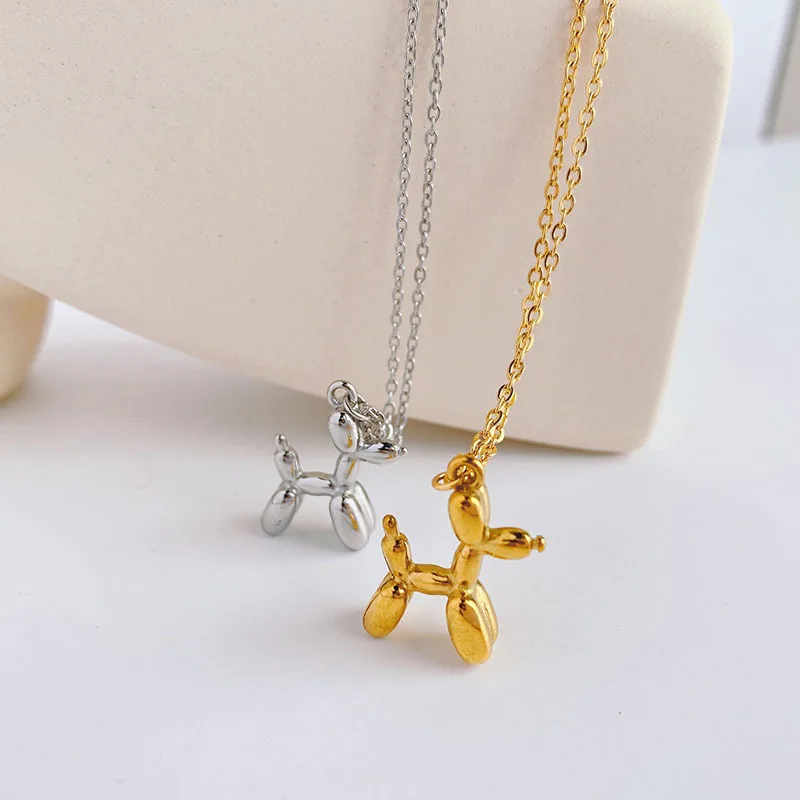 Home Security Robot Dog - 3D Balloon Dog Pendant Necklaces for