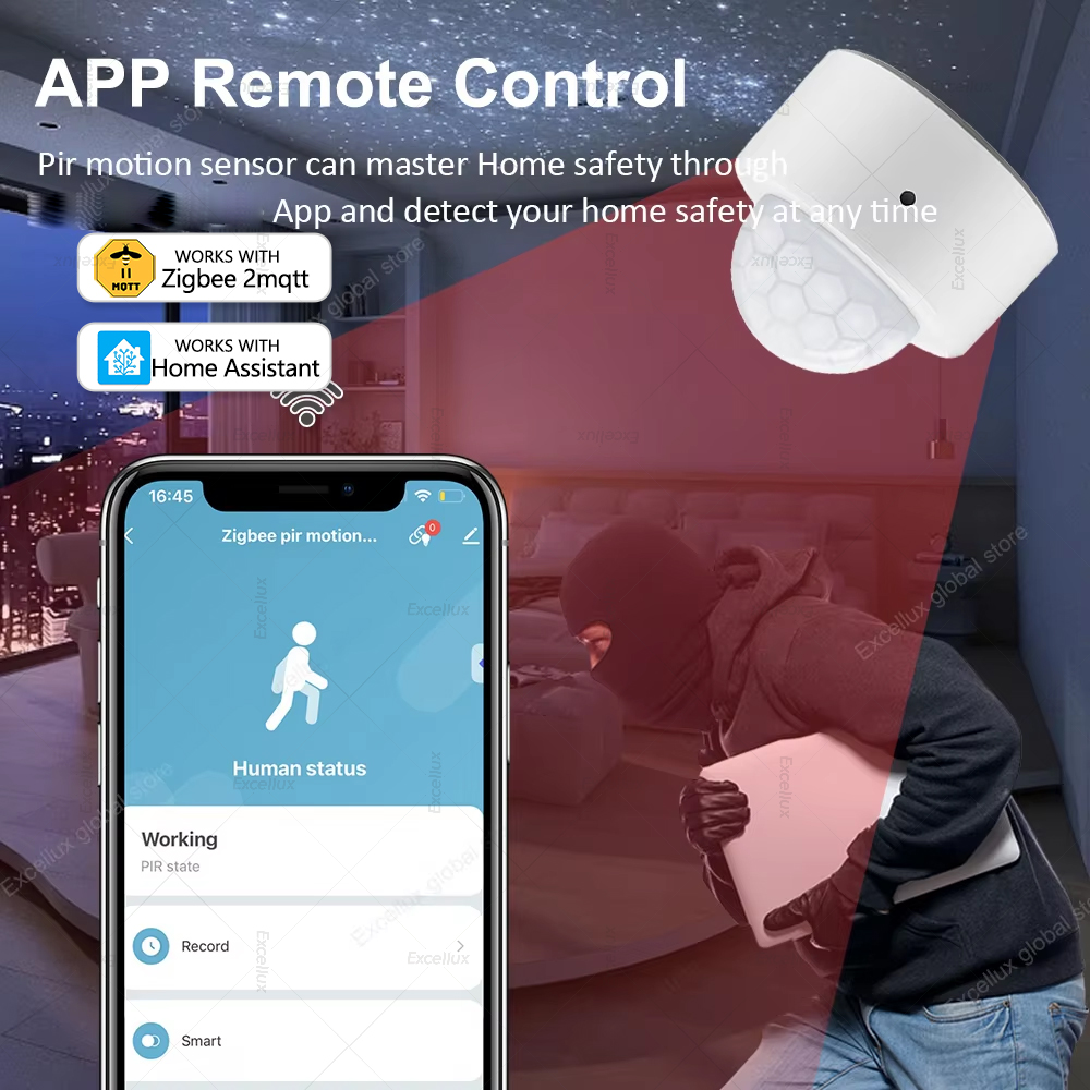 ZigBee PIR Motion Sensor Mini  - Home Security With Alarm review and price