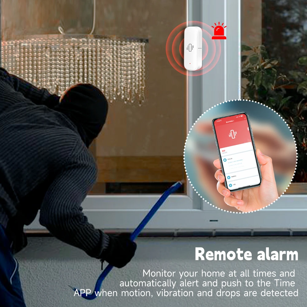 WiFi/Zigbee Smart Vibration Se - Home Security With Alarm review and price