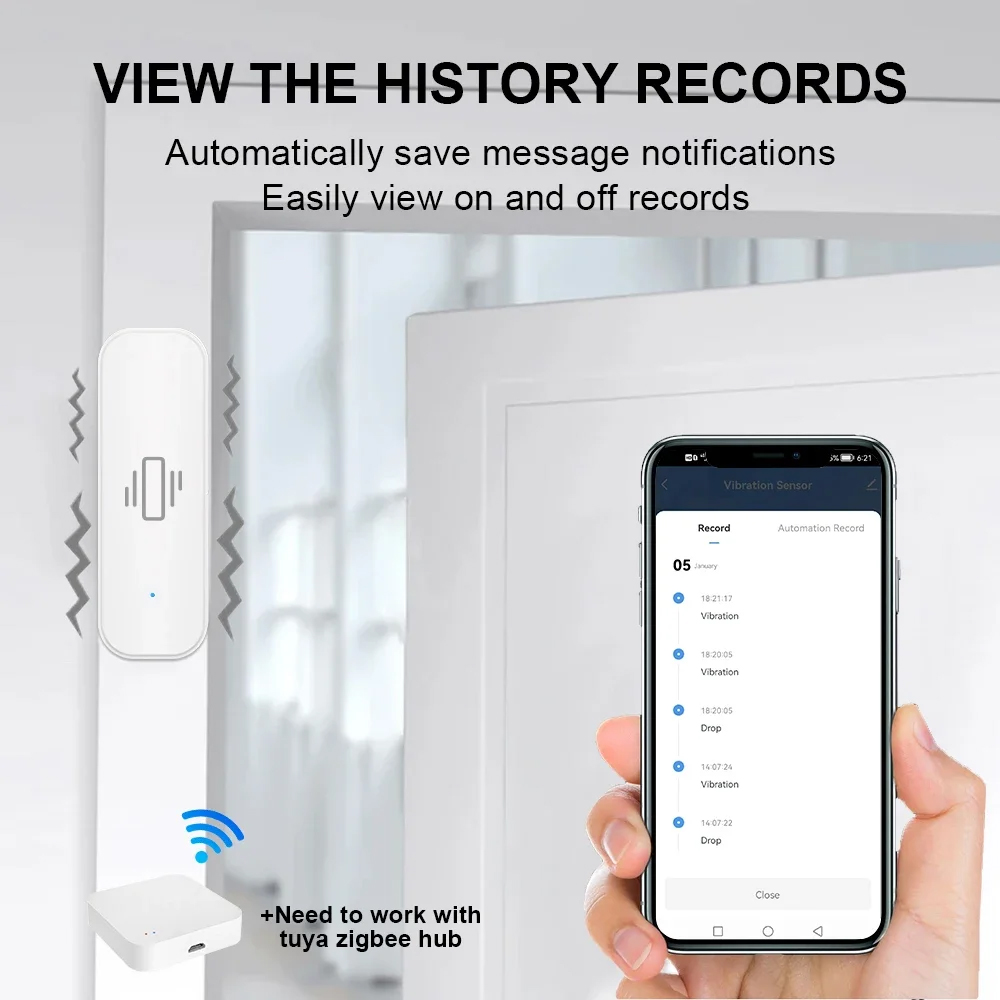 Smart ZigBee Vibration Sensor  - Home Security With Alarm review and price