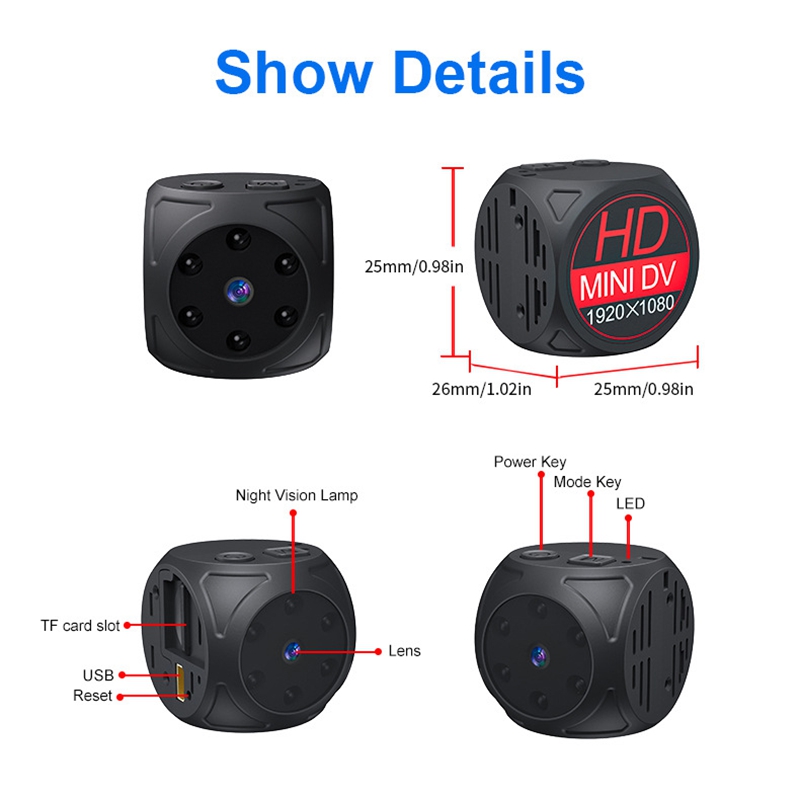 Mini HD Camera 1080p Portable  - Home Security Indoor Cameras review and price