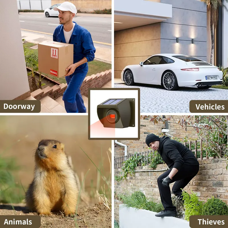 Outdoor Solar - Powered Wirele - Home Security With Alarm review and price