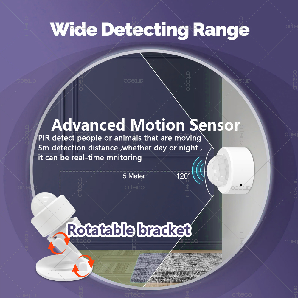 Zigbee 3.0 Mini PIR Motion Sen - Home Security With Alarm review and price